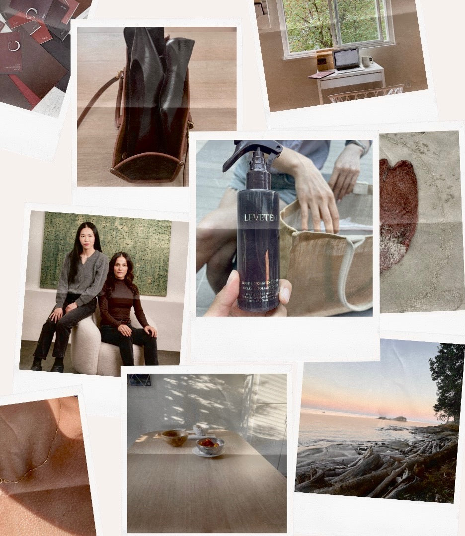 Collage of various images including a bottle labeled 'Levetem', people, and scenic views.