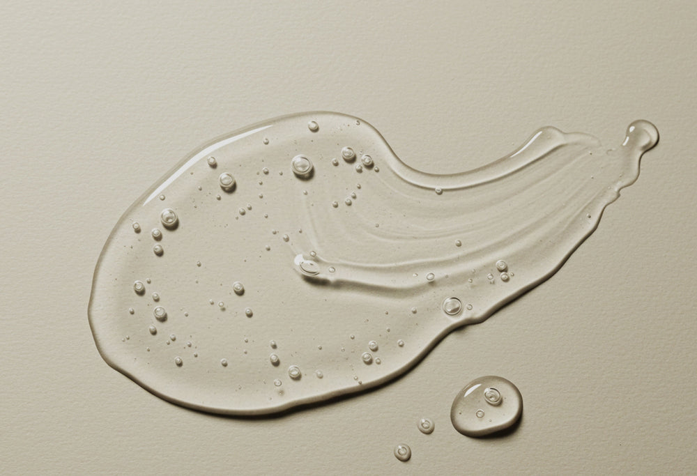 Skincare product smear on a beige background